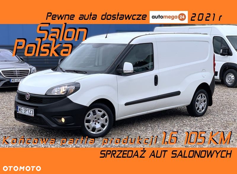 Fiat DOBLO PROFESSIONAL L2H1 Long MAXI VAN WZMOCNIONY Ładowność 961kg, Homologacja cięż. VAT-1, HAK wpinany 1300kg, Alarm, Czujniki parkowania, Halogeny, Podgrzewane fotele, Koła 16' MOCNY SILNIK 1.6 MultiJet, 105KM Emisja spalin Euro-6, Skrzynia biegów 6cio stopniowa! Zabudowa paki, F-VAT23% - 2