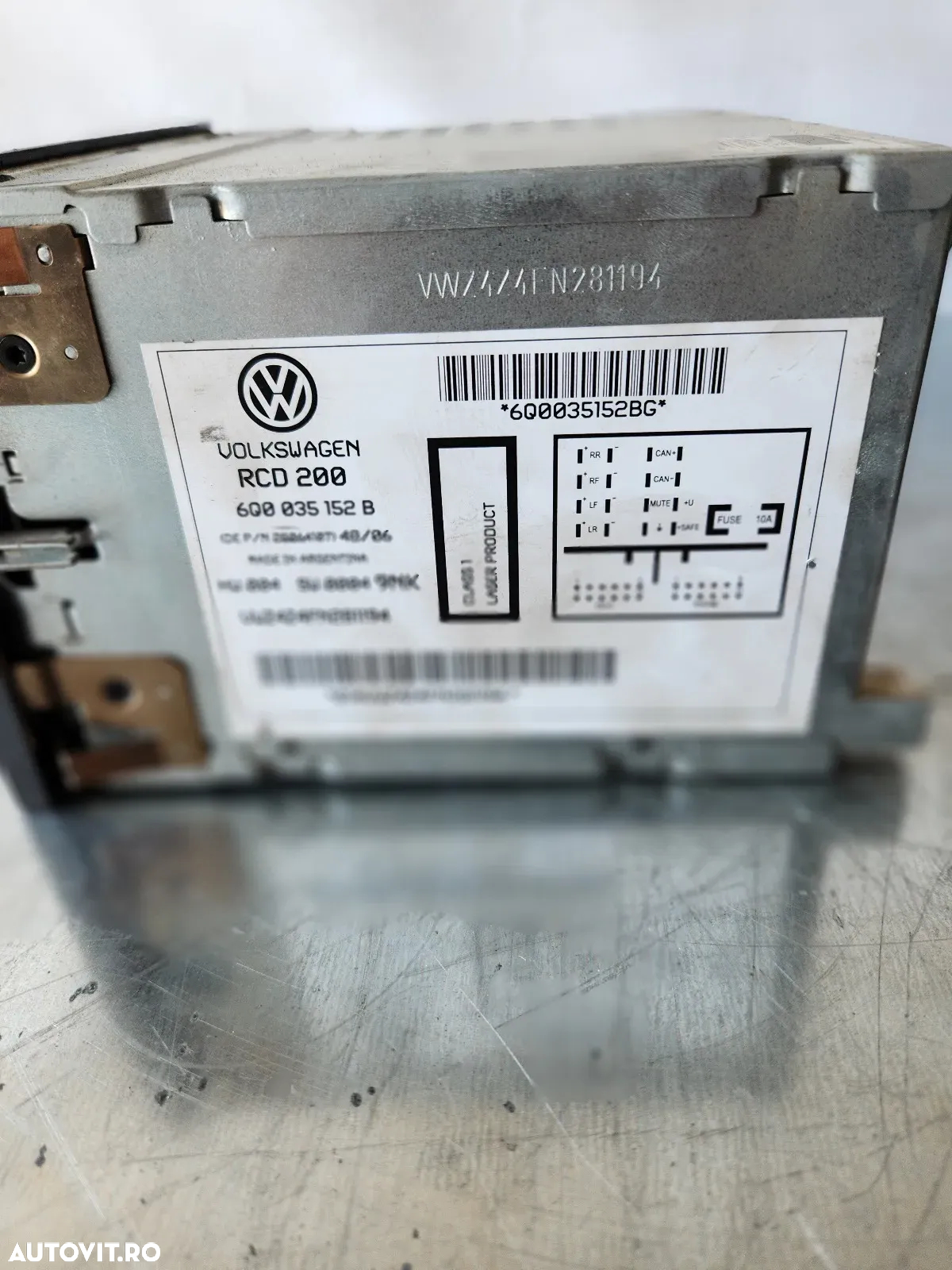 Radio Cd Player Cu Magazie Vw Polo 9N3 An 2006-2007-2008 Original - 6