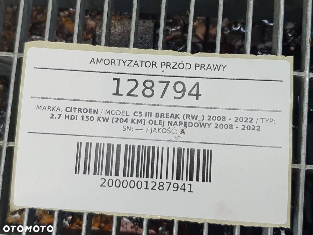 MCPHERSON AMORTYZATOR PRZÓD PRAWY CITROEN C5 III X7 2.7 HDI 204KM - 10