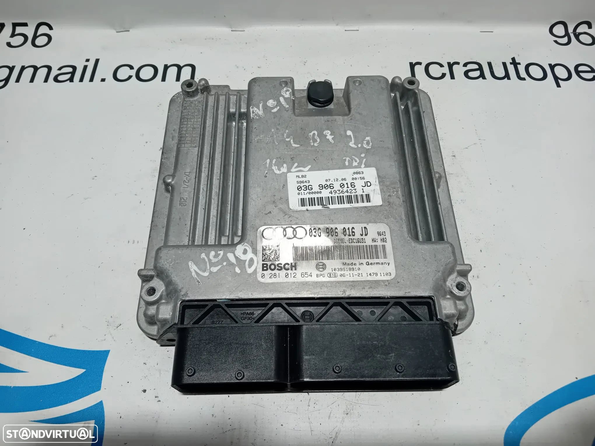 Centralina Bosch Original Audi 03G 906 016 JD / 0 281 012 654 - 1