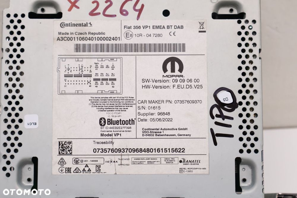 FIAT TIPO II RADIO 7357609370 - 8