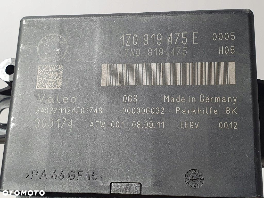 SKODA SUPERB II MODUŁ PDC STEROWNIK PARKOWANIA 1Z0919475E SUPER STAN - 2