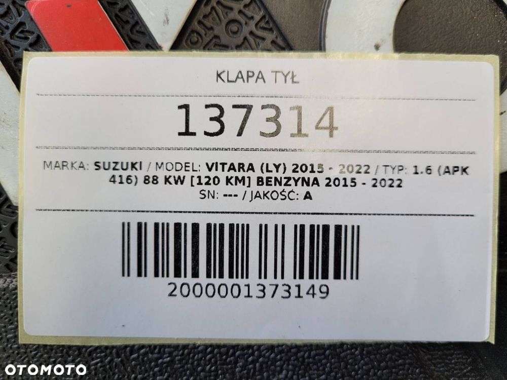 KLAPA TYŁ BAGAŻNIKA SUZUKI VITARA III ZCE 2015 - 11