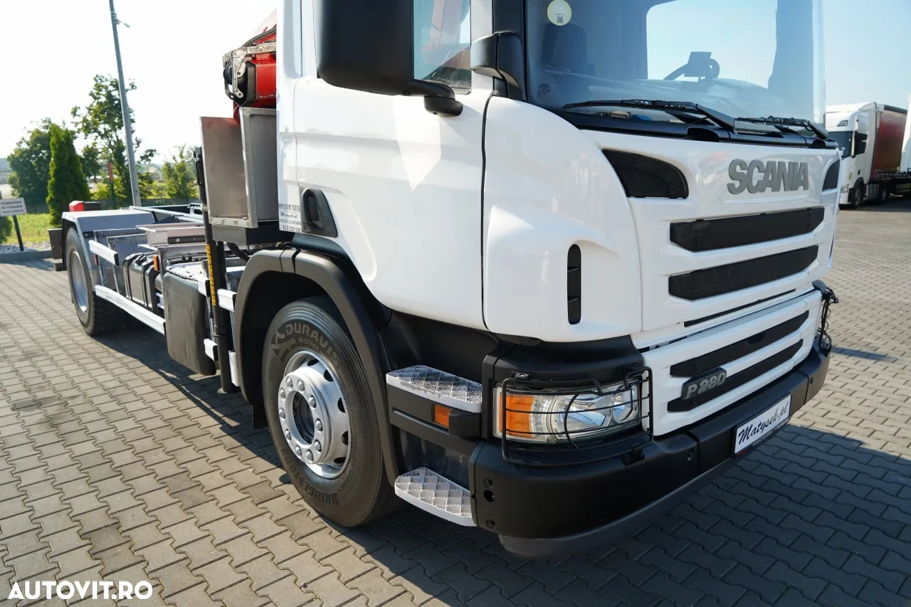 Scania P 280 / 4X2 / CILINDRU BASCUNĂ / + HMF 635 HDS / CAPACITATE DE RIDICARE 1.500 KG / EXTENSIE MAXIMĂ 7 M / RADIOCOMANDĂ / EURO 6 - 9