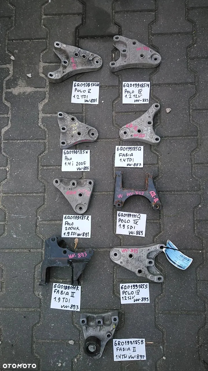 VW ŁAPY NR650-1300 ALUMINIOWE VOLKSWAGEN AUDI SEAT SKODA ŁAPA MOCOWANIE PODSTAWA - 17