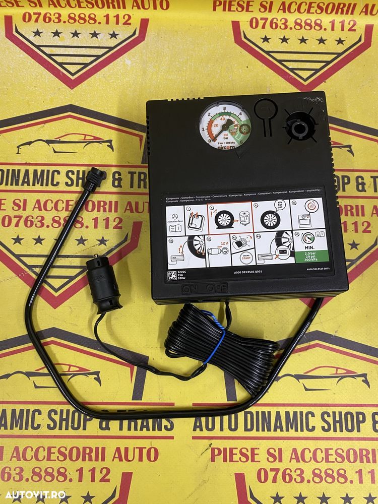 Compresor auto masina umflat roti OE Mercedes 12V 180W 15A Polonia - 1