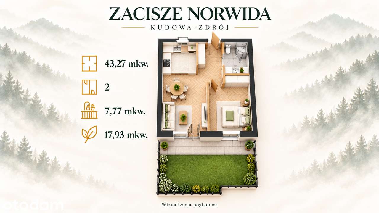 Mieszkanie na sprzedaż, 2 pokoje, 43 m², Kudowa-Zdrój