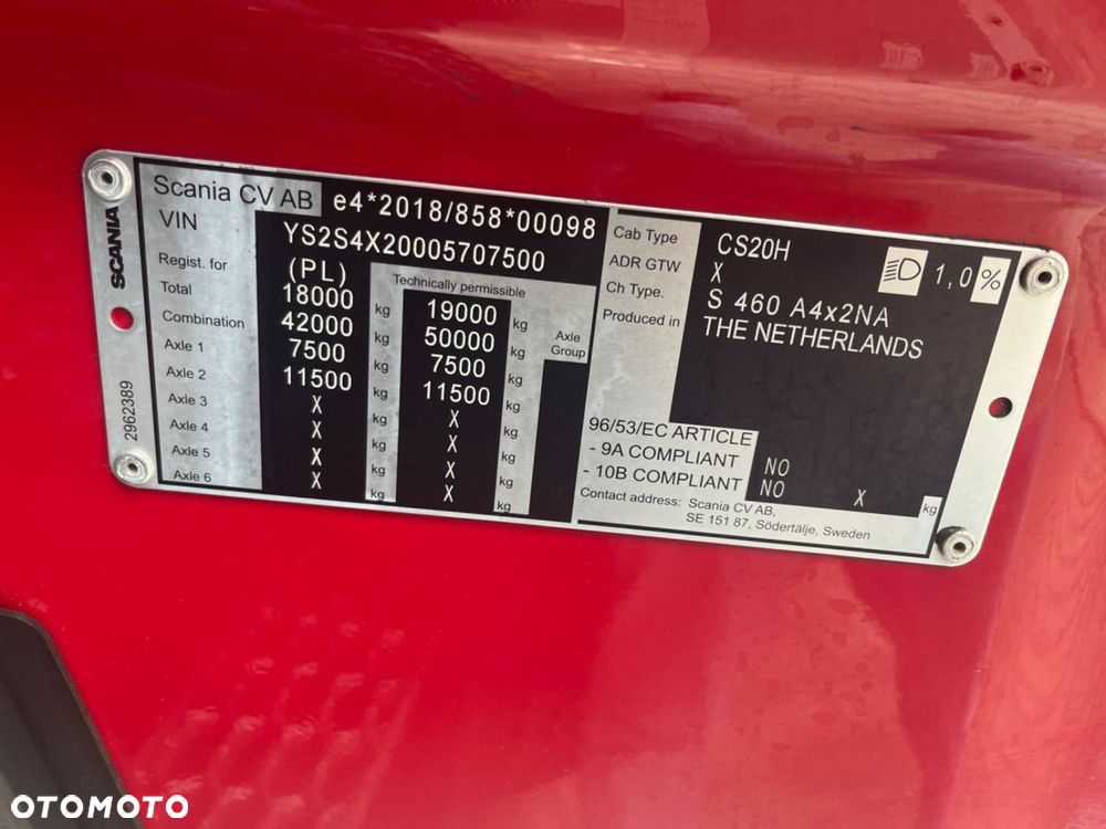 Scania S 460 A4x2NA Tachograf SMART 2 Klimatyzacja 4 - 7