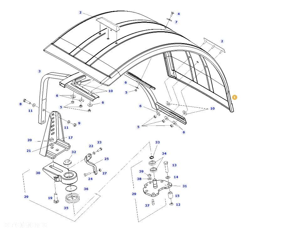 Fendt 828 Vario - błotnik przedni 718701030061 - 1