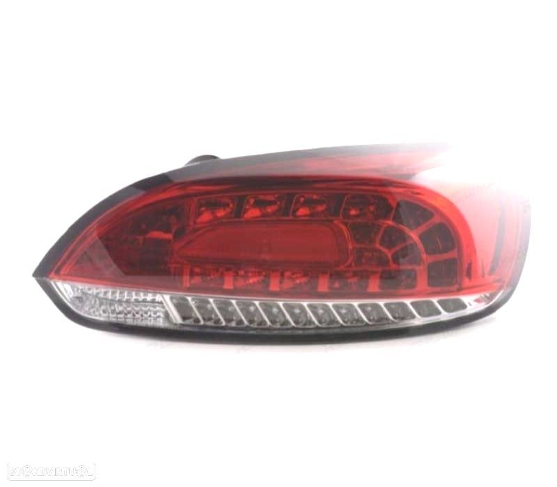 FAROLINS VOLKSWAGEN VW SCIROCCO 08-14 LED VERMELHO CROMADO - 3