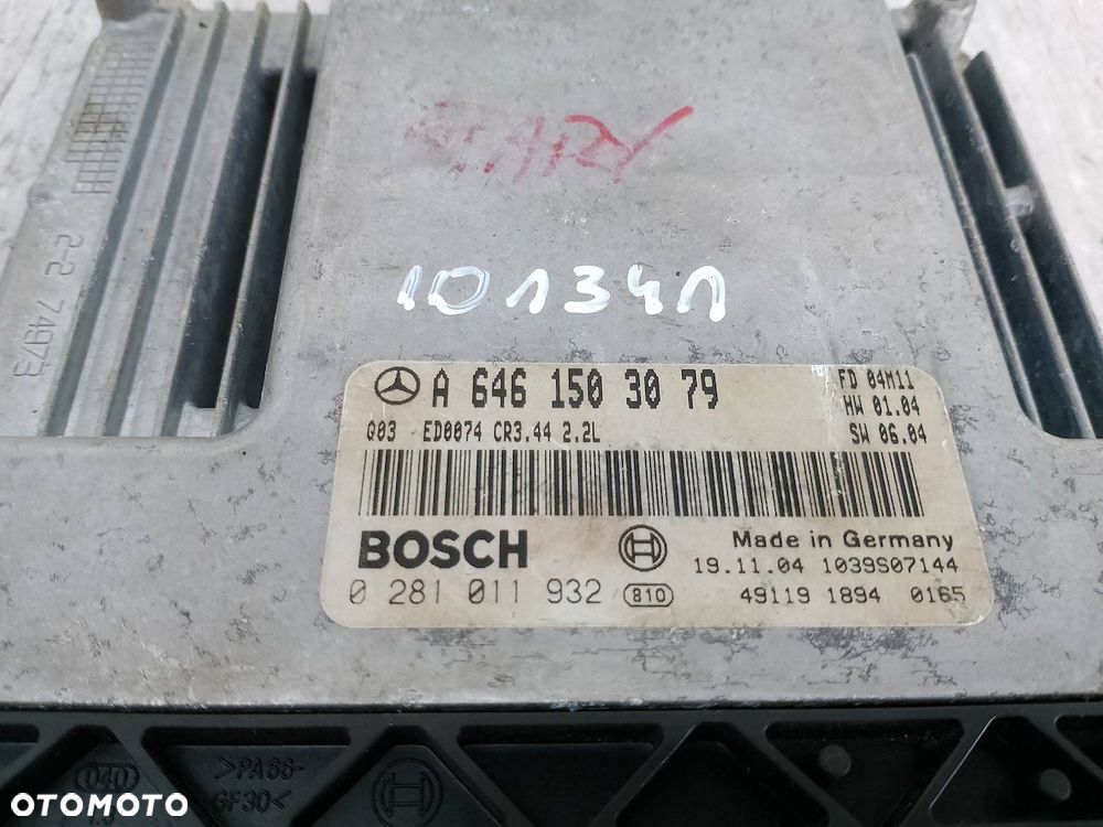 KOMPUTER, STEROWNIK MERCEDES-BENZ KLASA C W203 A6461503079 0281011932 2.2 - 4
