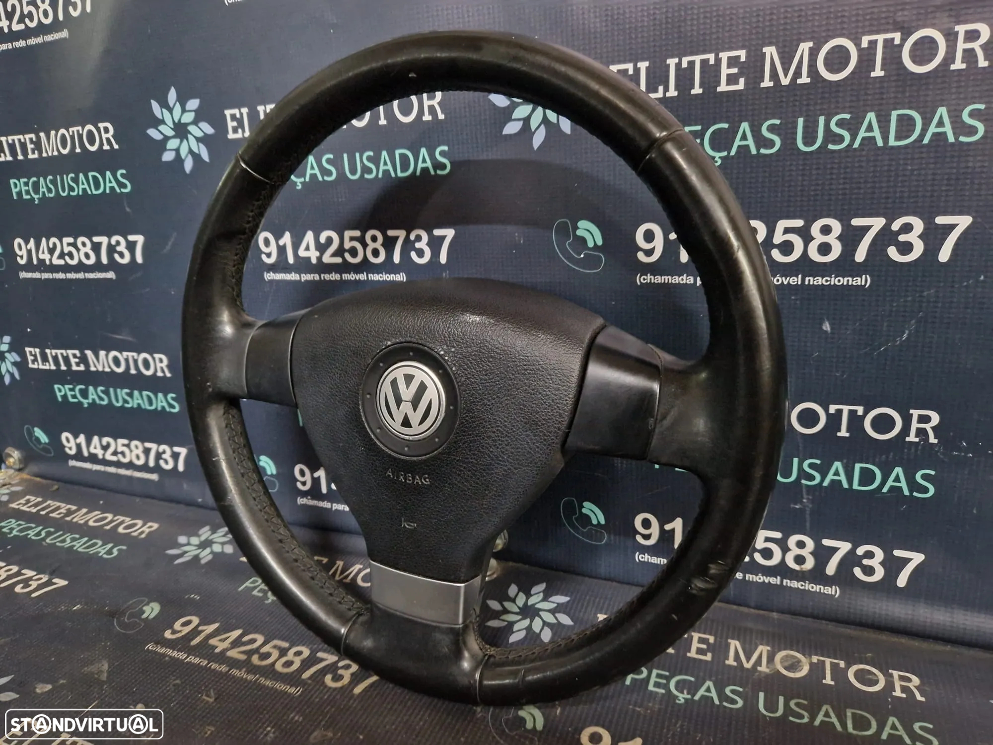 Volante usado pele com airbag VW GOLF V 5 JETTA PASSAT TOURAN CADDY - 3