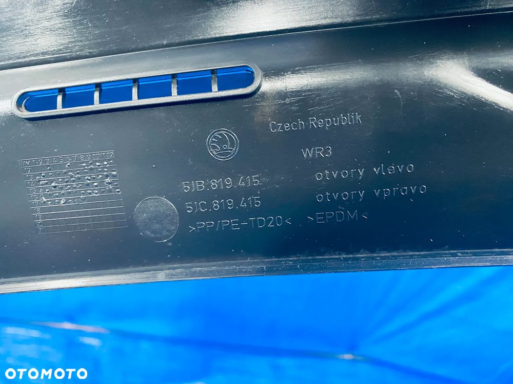 PODSZYBIE KOMPLETNE OSŁONA PAS PODSZYBIA KOMPLET SKODA RAPID 17R ; SEAT TOLEDO IV 5JB819415 5JC819415 ORYGINAŁ - 5