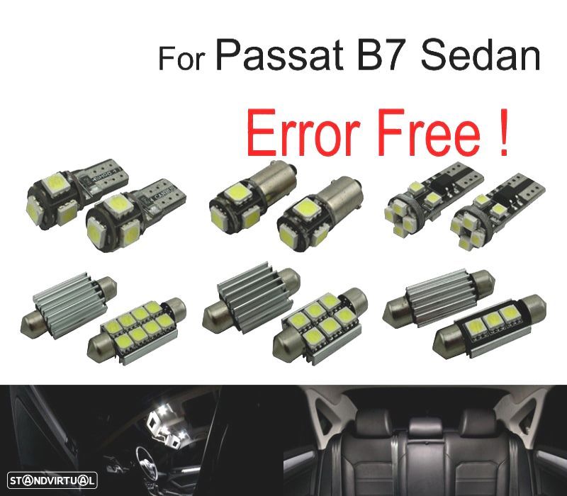 KIT COMPLETO 14 LAMPADAS LED INTERIOR PARA VOLKSWAGEN VW PASSAT B7 SEDAN 12-15 - 1