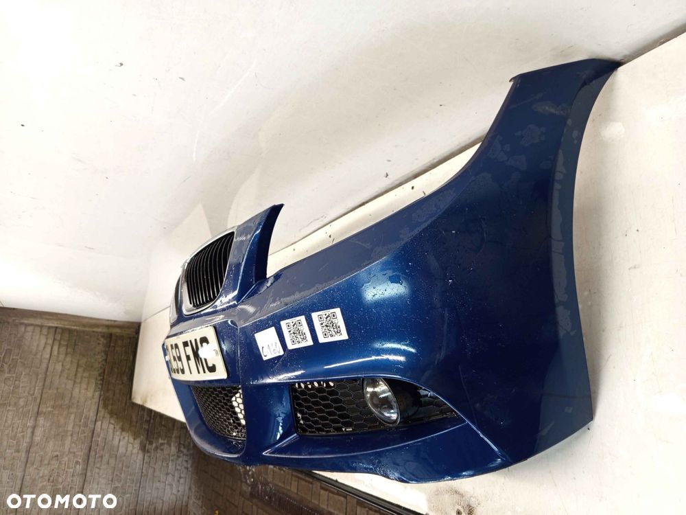 ^ ZDERZAK PRZÓD PRZEDNI BMW E90 E91 SERIA 3 LIFT FL M PAKIET LEMANS BLAU NIEBIESKI HALOGENY - 3