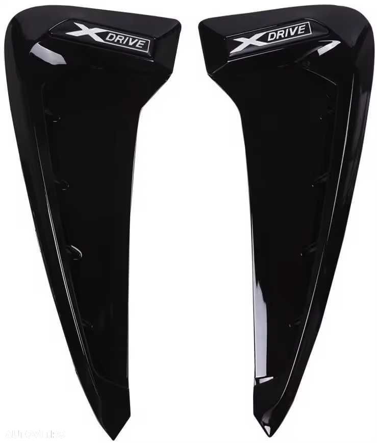 Extensii Ornamente Logo XDRIVE Aerisiri Aripi BMW X5 F15 Negru Lucios - 3