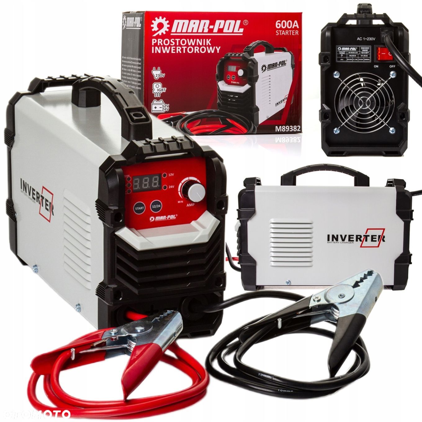 PROSTOWNIK INWERTOROWY 12V 24V ROZRUCH ŁADOWANIE AKUMULATORÓW 600A M89382 - 1