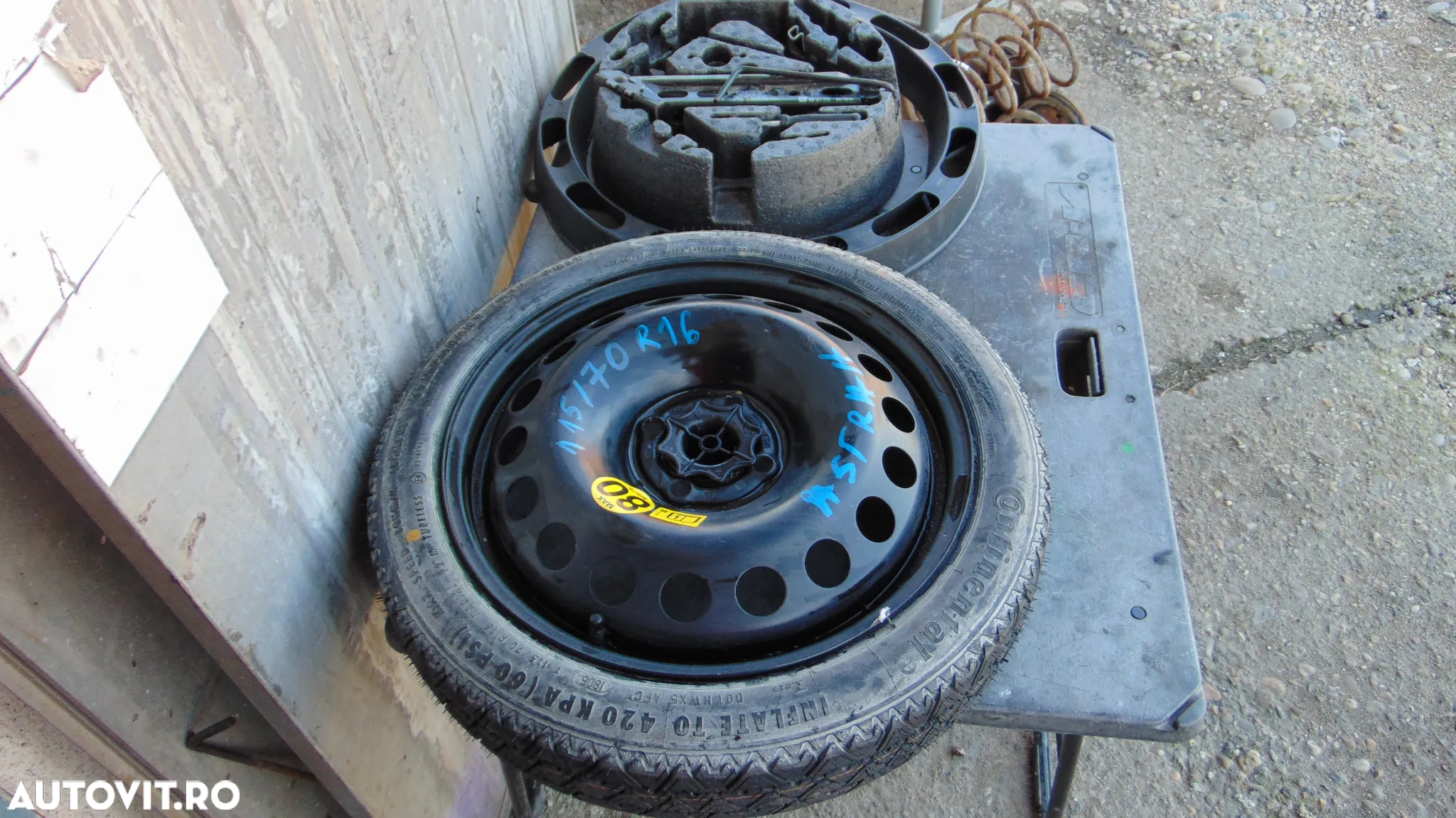 Roata rezerva Slim R16,Opel Astra H+chit cric cheie si ampora - 3