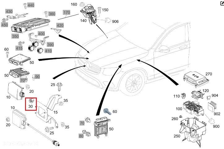 MERCEDES WIELE MODELI Nakretka plastikowa mocowanie radaru distronic OE - 2