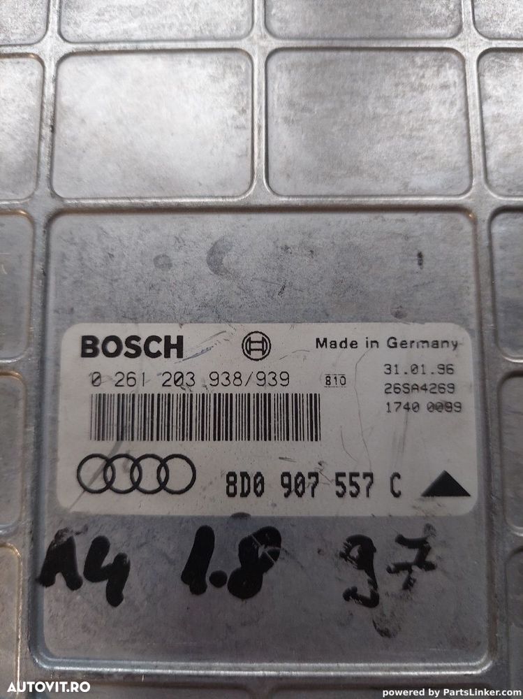 Calculator ECU AUDI A4 Saloon (8D2, B5) [ 1994 - 2001 ] OEM 8d0907557c - 2