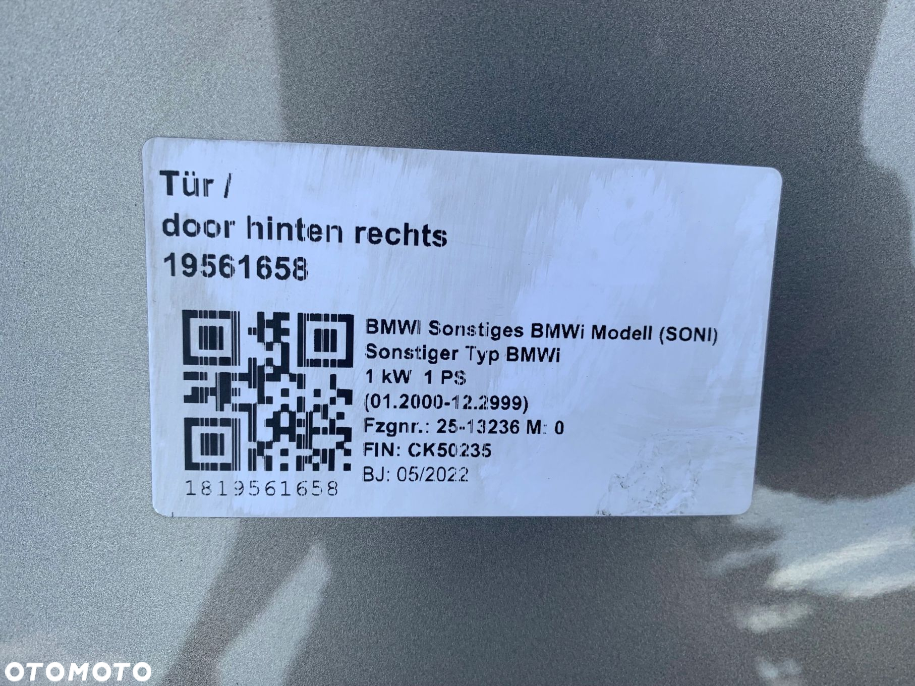 DRZWI PRAWA STRONA PRZÓD TYŁ BMW iX I20 C4A OXIDE GREY II METALLIC - 10