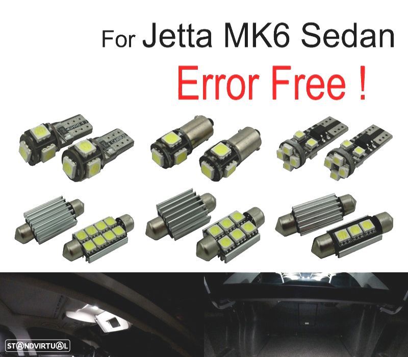 KIT COMPLETO 14 LAMPADAS LED INTERIOR PARA VOLKSWAGEN VW JETTA 6 MK6 MKVI SEDAN 11-18 - 1