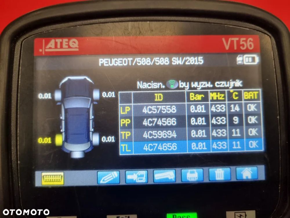 Czujniki ciśnienia TPMS Peugeot 508 Lift, 5008, RCZ 4szt. Sprawne! - 3