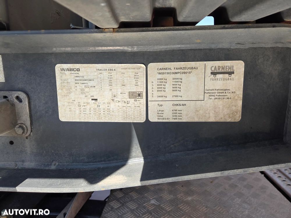 Carnehl Basculabila 28mc, 2021, MASA PROPIE 4,8tone, picioare detasabile,axa liftabila, Carte identitate RAR, RULATA NUMAI IN GERMANIA, jante Aluminiu, axe BPW, CA NOUA, anv 80% ok, cilindru HYVA, prelata, , posibilitate leasing 4 ani-PROMOTIE 21.900 EUR+Tva - 24