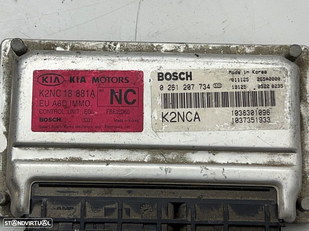 Centralina do motor ECU  Usado KIA SHUMA (FB) 0261207734 BOSCH 0 261 207 734 K2N... - 4
