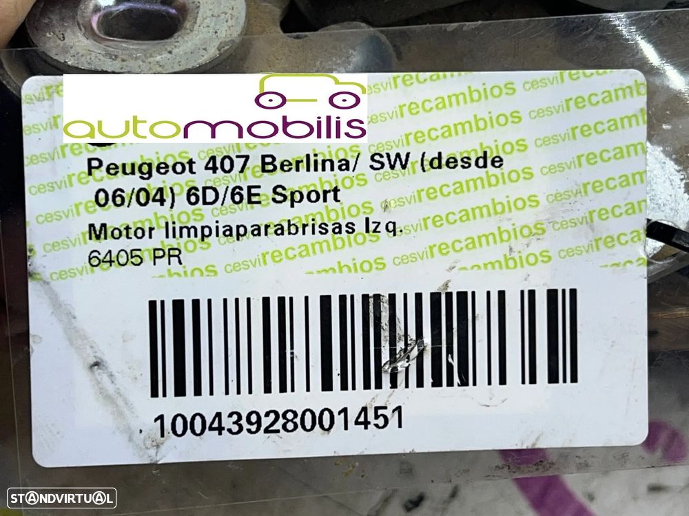 Limpa Vidros Esquerdo PEUGEOT 407 SW  Ref. 390241968 - NO. 340086 - 4