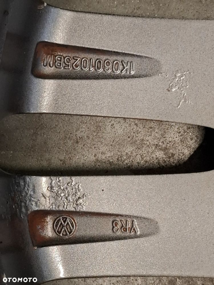 Alufelgi koła Volkswagen Golf VI rok 2011 rozmiar 16/ ET46 / 6,5J / 5x112 / 57,1 z oponami 205/55/R16 bieżnik opon 2x6 mm  2x5 mm nr 1k0601025BM - 8