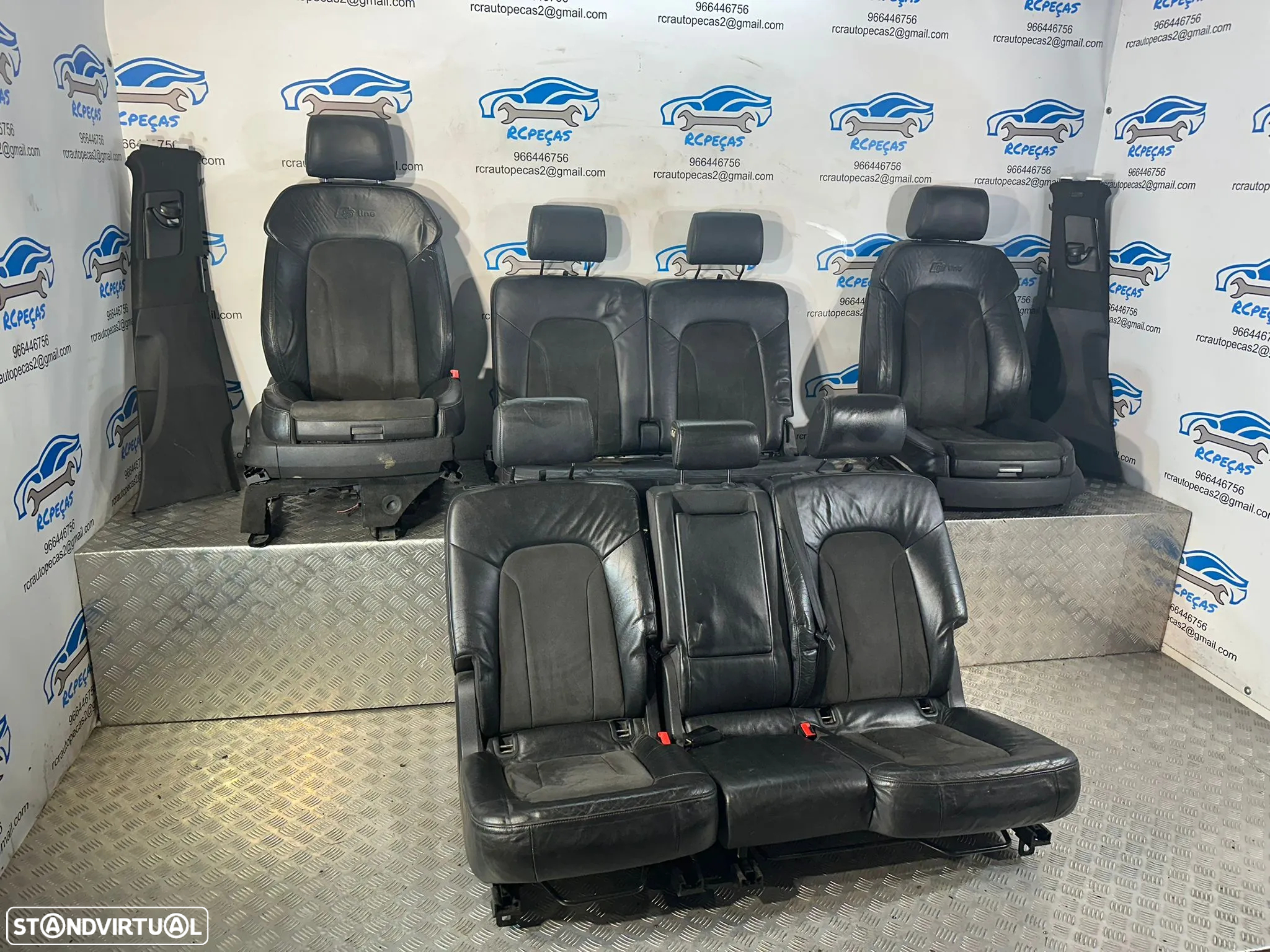 Conjunto Bancos Em Pele 7 Lugares Audi Q7 4L Airbag Elétricos Aquecidos 2004 - 2015 - 4