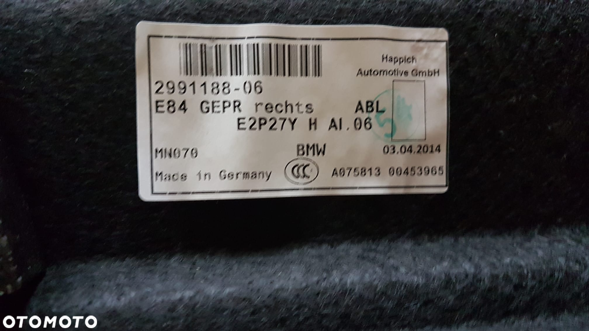 BMW E84 X1 BOCZEK BAGAŻNIKA PRAWY 2991188 - 3