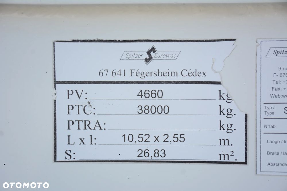 Spitzer SF 39 PI / 2014r / Cementonaczepa / 39000l / 4,660t / Osie SAF / Super stan - 17