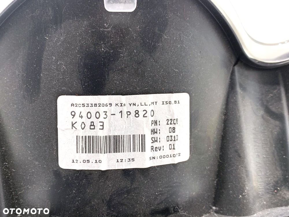 LICZNIK  KIA VENGA (YN) 2010 - 2022 1.4 CVVT 66 kW [90 KM] benzyna 2010 - 2022 94003-1P820 - 6