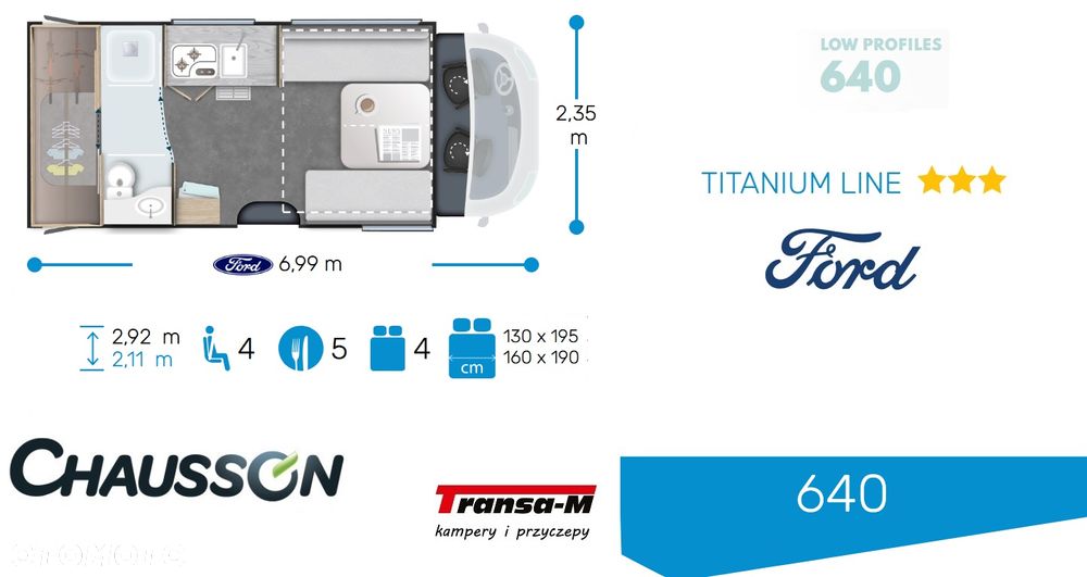Ford KAMPER CHAUSSON 640 TITANIUM LINE 165KM AUTOMAT NOWY! - 3