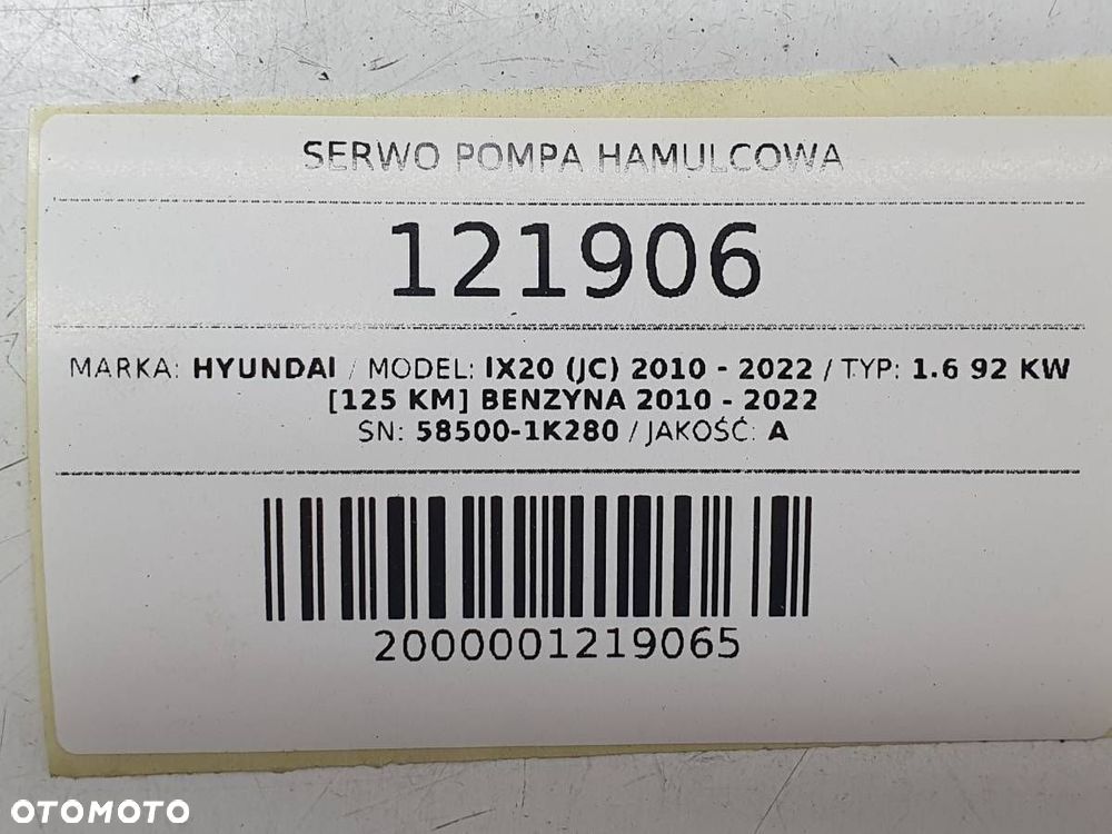 SERWO POMPA HAMULCOWA HYUNDAI IX 20 1.6 B 58500-1K280 - 7