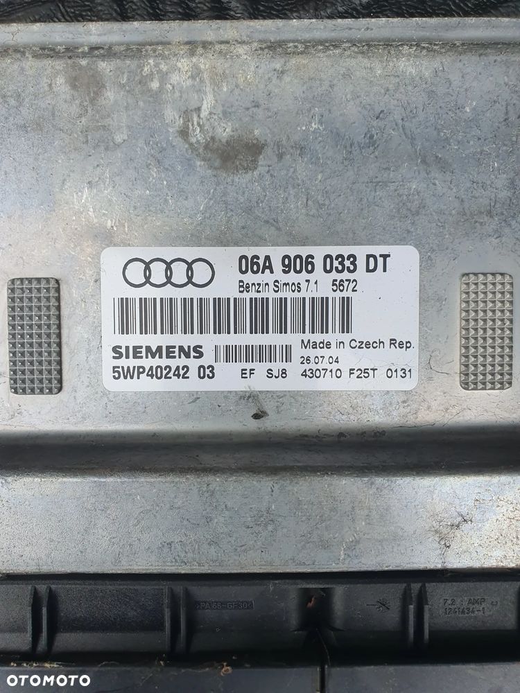 AUDI A3 8P 1.6B KOMPUETR SILNIKA 06A906033DT + WTYCZKI INSTALACJA - 2