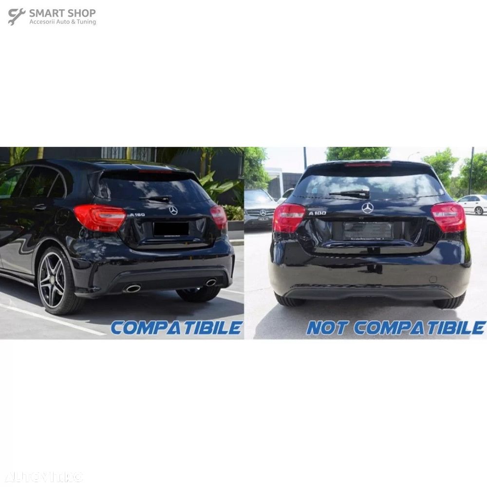 Ornamente Bara Spate Flapsuri Mercedes A-Class W176 (2012-2018) Negru - 6