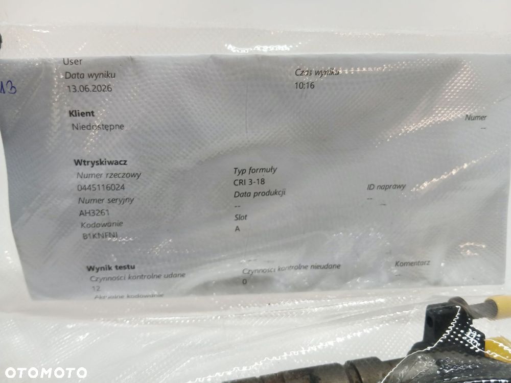 WTRYSKIWACZ BMW F10 2.0 D 0445116024 - 3