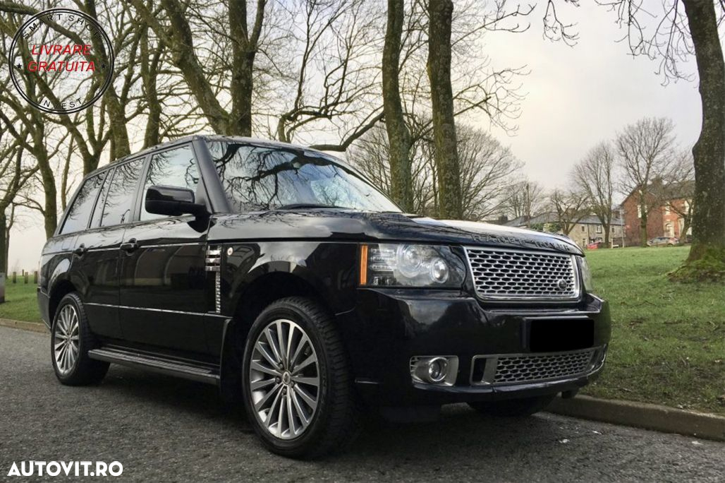 Grila Bara Fata cu Ornamente Proiectoare compatibila cu Land Range Rover Vogue III- livrare gratuita - 11
