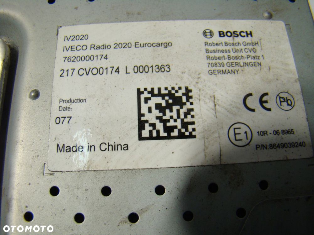 radio mp3 bluetooth oryginał iveco eurocargo 24 v bosch 5802566419 - 5