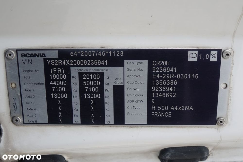 Scania R500 / EURO 6 / STANDARD / AUTOMAT / RETARDER / KLIMATYZACJA POSTOJOWA / NOWE OPONY TYŁ - 34