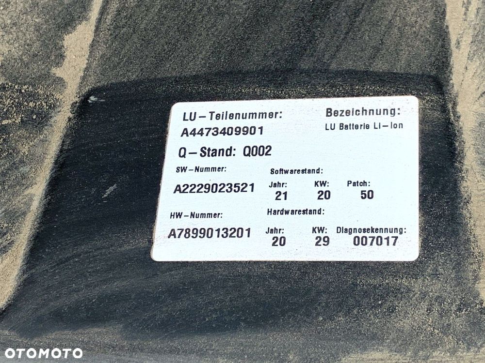 BATERIA HYBRYDA  MERCEDES-BENZ eSPRINTER Skrzynia (B910) 2020 - 2022 Electric (910.633) 85 kW [116 - 5