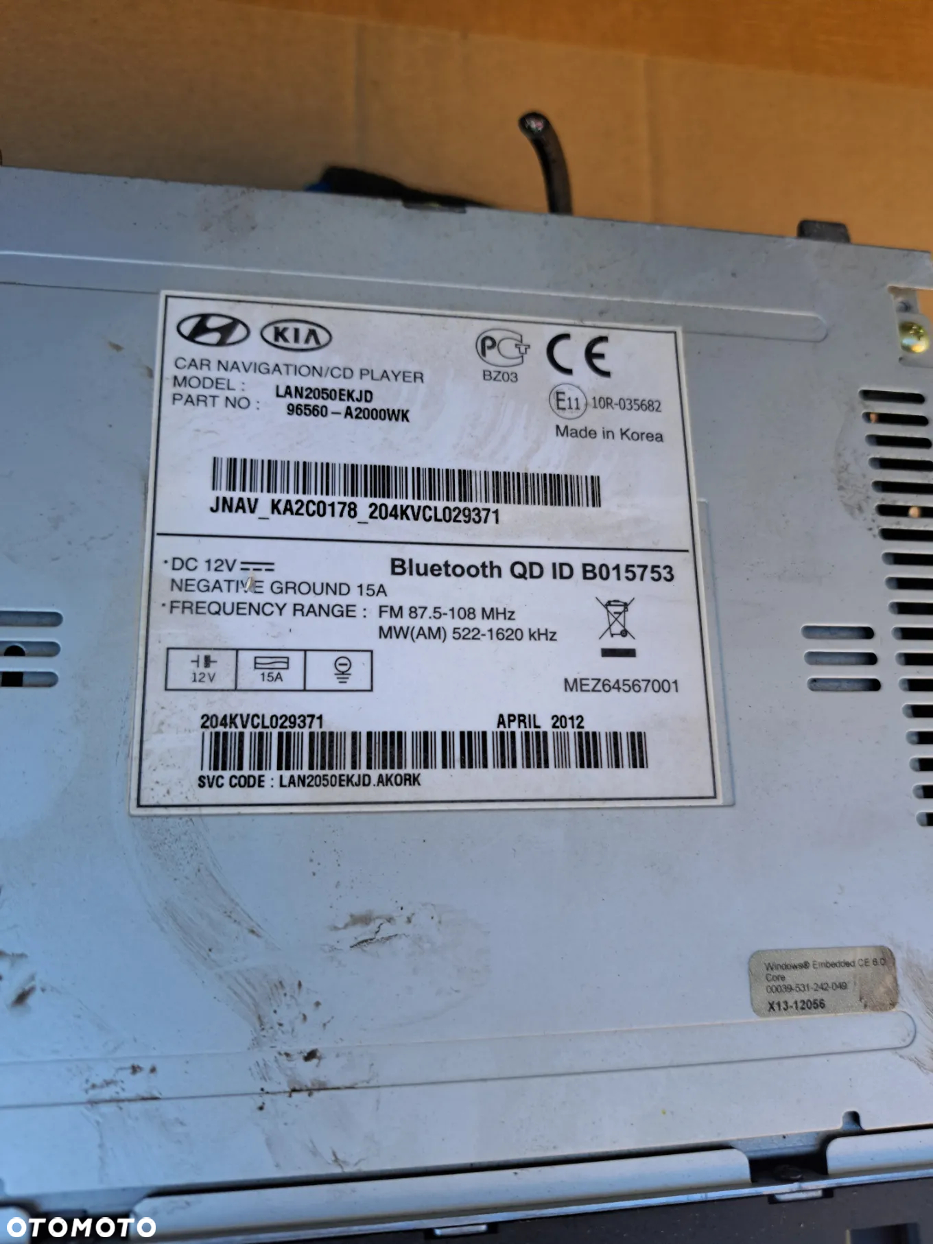 Kia Ceed II wyświetlacz radio 96560-A2000WK Ekran - 7