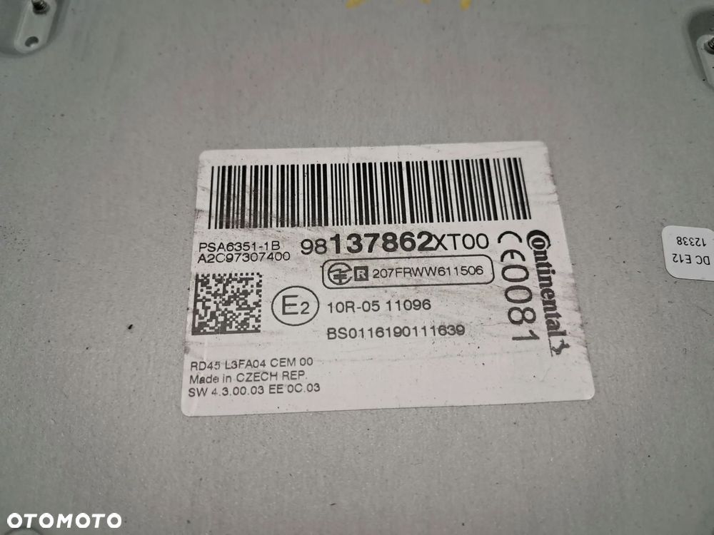 peugeot 3008 i lift radio radioodtwarzacz 98137862xt - 4