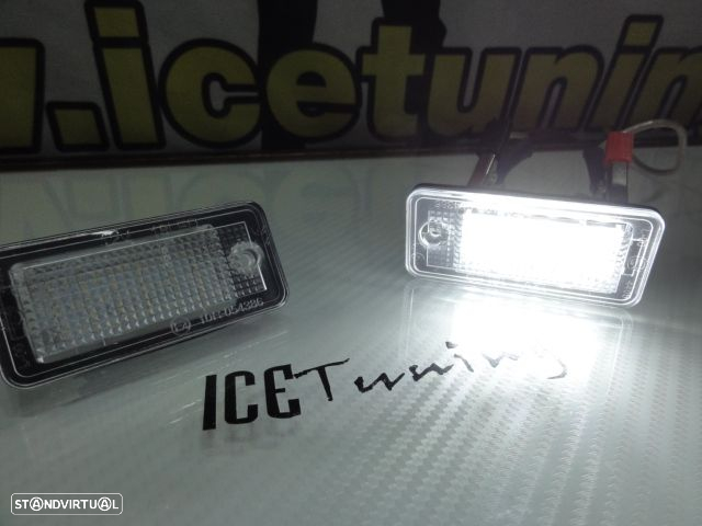 Suporte De Lampada De Matricula Com Led Branco Para Audi A3 8P, A4 B6, B7, A6 4F, A8, Q7, A5 - 18