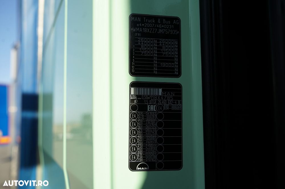 MAN TGX 26.460 / REMORCA TANDEM / 120 M3 / PUNȚĂ RIDICATĂ / PUNȚĂ DIRECȚIE / + REMORCA FRUEHAUF / PUNȚI SAF - 37