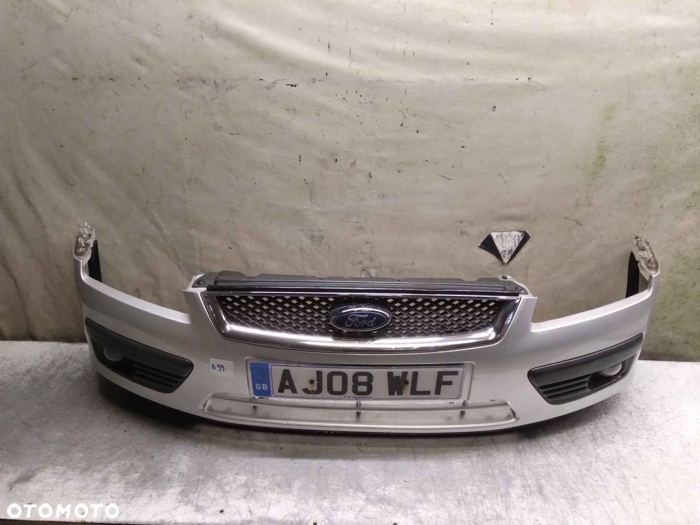 ^ ZDERZAK PRZÓD PRZEDNI FORD FOCUS MK.2 II 03 SREBRNY HALOGENY - 1