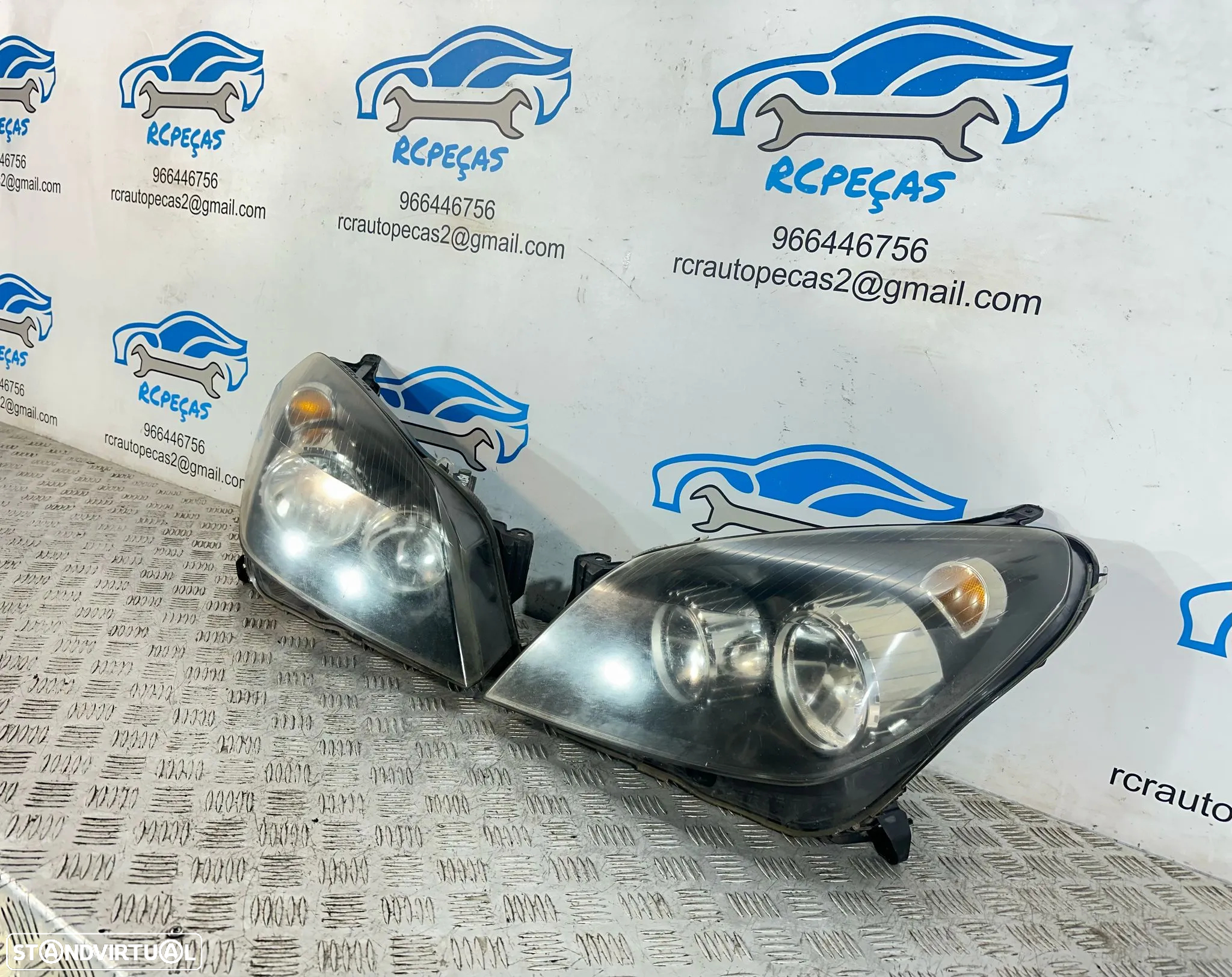.Conjunto Oticas Farois Frontal Frente Esquerda Direita Halogenio Original GM Opel Astra H 1LG270370-04 1LG270370-03 - 4